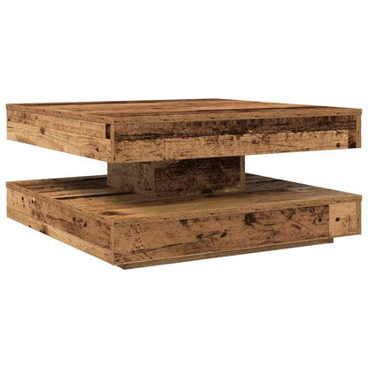 Soffbord 360 grader vridbart åldrat trä 70x70x34,5 cm