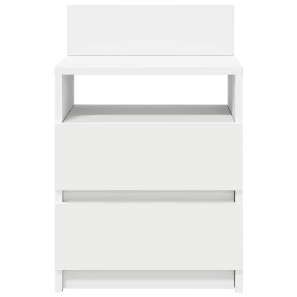 Sängbord 2 st med 2 lådor vit 40x33x60 cm