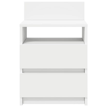 Sängbord 2 st med 2 lådor vit 40x33x60 cm
