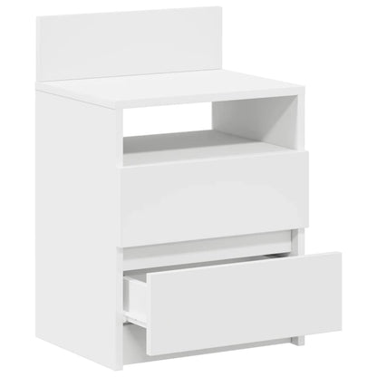 Sängbord 2 st med 2 lådor vit 40x33x60 cm