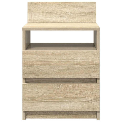 Sängbord 2 st med 2 lådor sonoma-ek 40x33x60 cm
