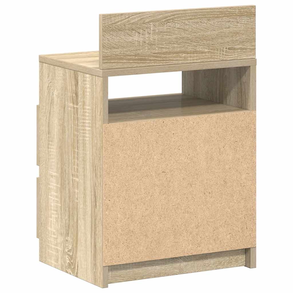 Sängbord 2 st med 2 lådor sonoma-ek 40x33x60 cm