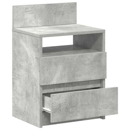 Sängbord 2 st med 2 lådor betonggrå 40x33x60 cm