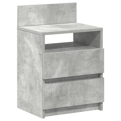 Sängbord 2 st med 2 lådor betonggrå 40x33x60 cm