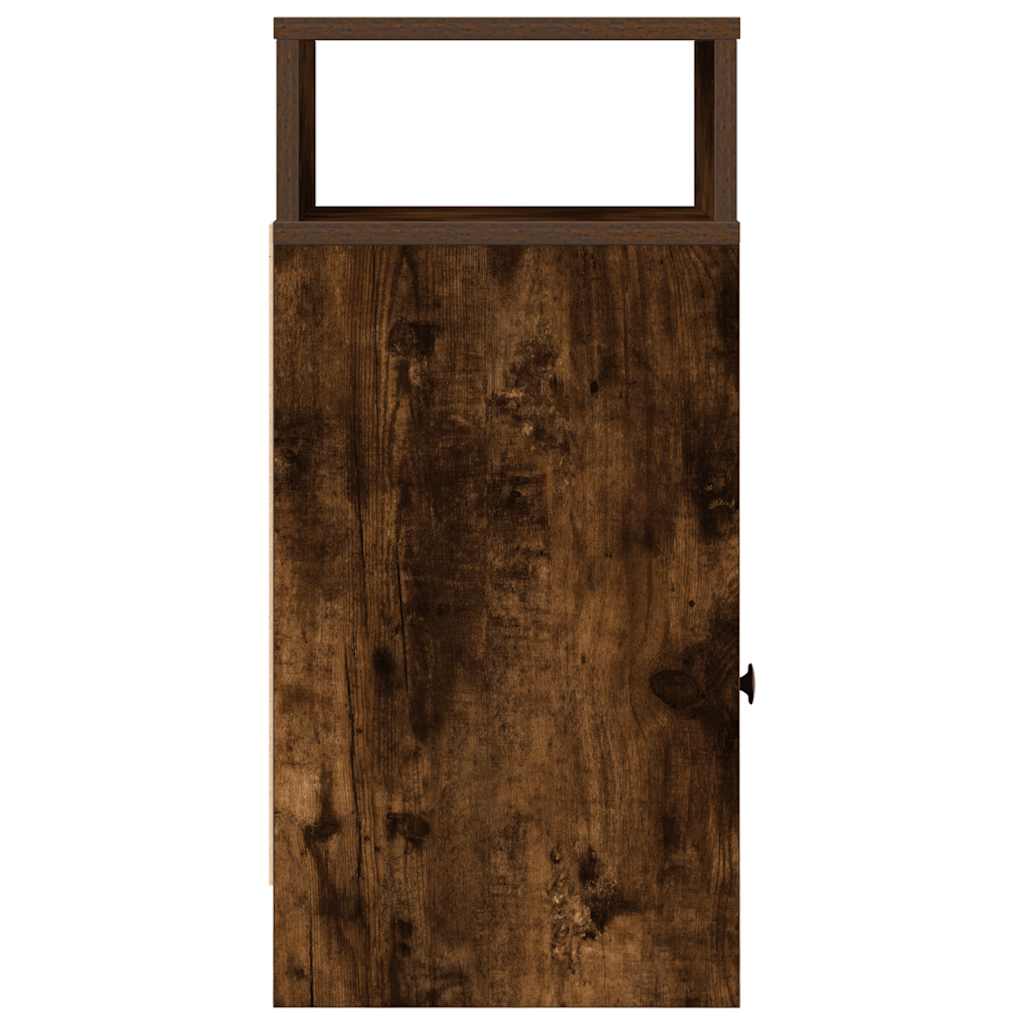 Sängbord 2 st med låda rökfärgad ek 25x31x66 cm