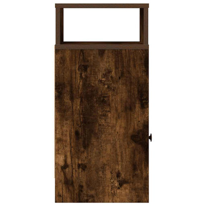 Sängbord 2 st med låda rökfärgad ek 25x31x66 cm