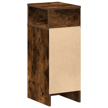 Sängbord 2 st med låda rökfärgad ek 25x31x66 cm