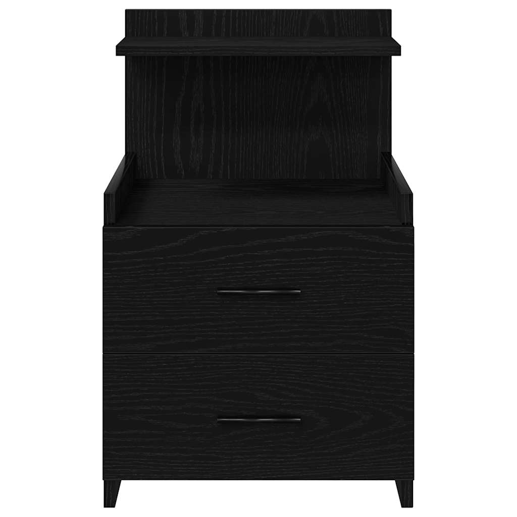 Sängbord 2 st med 2 lådor svart 40x36,5x62 cm
