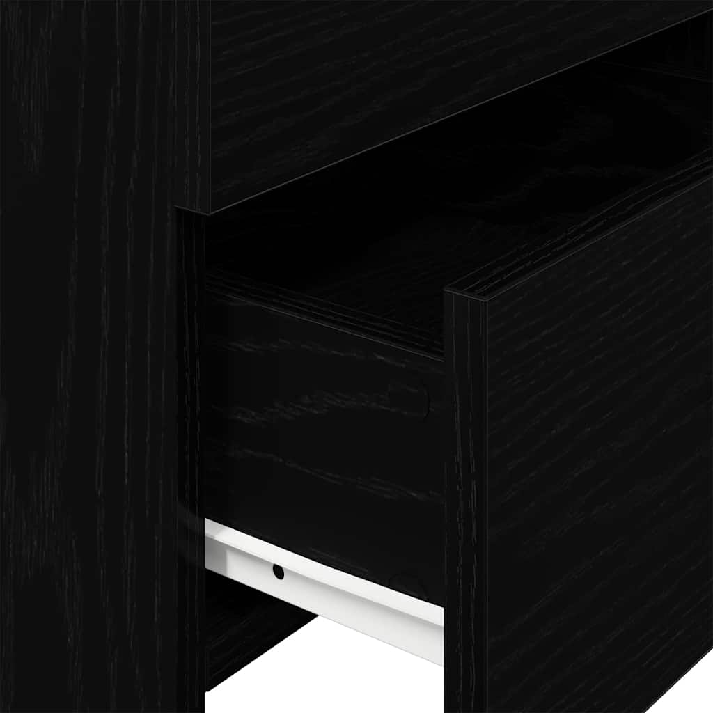 Sängbord 2 st med 2 lådor svart 40x36,5x62 cm