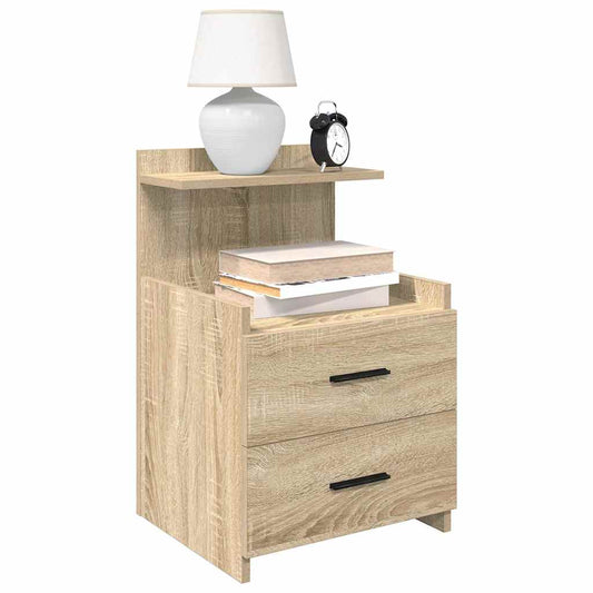 Sängbord 2 st med 2 lådor Sonoma ek 40x36,5x62 cm