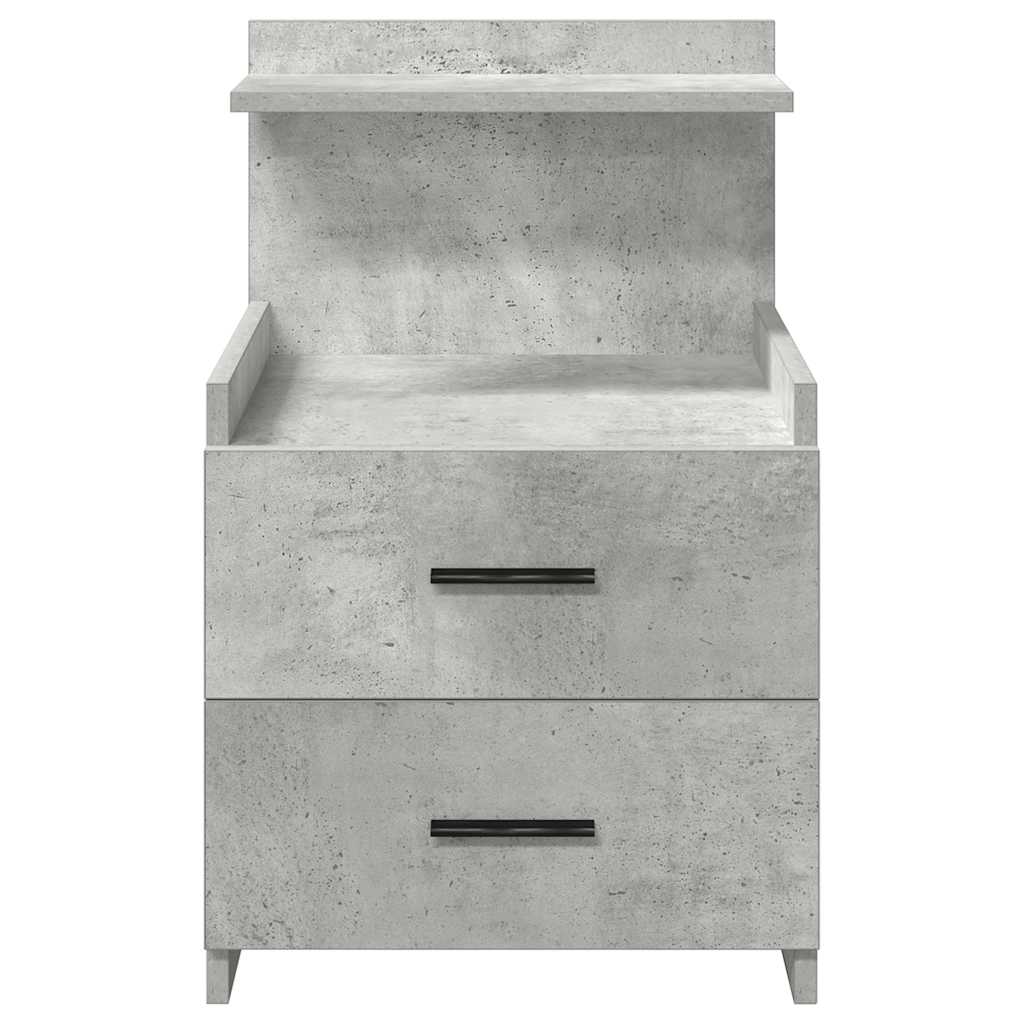 Sängbord 2 st med 2 lådor betonggrå 40x36,5x62 cm