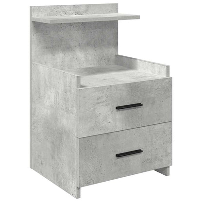 Sängbord 2 st med 2 lådor betonggrå 40x36,5x62 cm