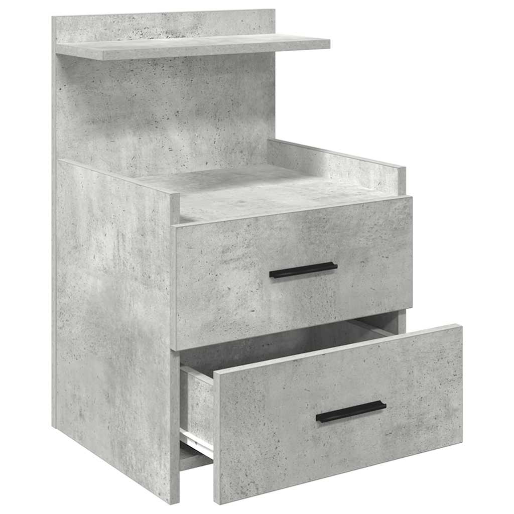 Sängbord 2 st med 2 lådor betonggrå 40x36,5x62 cm