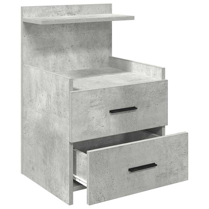 Sängbord 2 st med 2 lådor betonggrå 40x36,5x62 cm