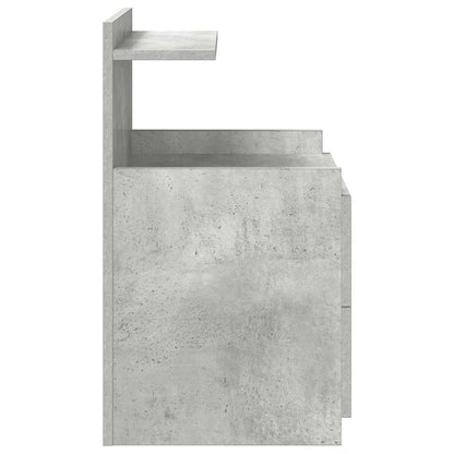 Sängbord 2 st med 2 lådor betonggrå 40x36,5x62 cm