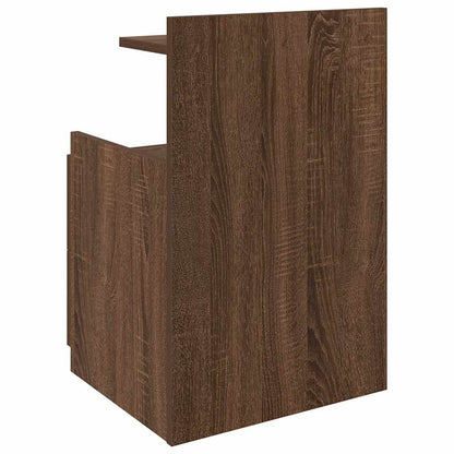 Sängbord 2 st med 2 lådor brun ek 40x36,5x62 cm