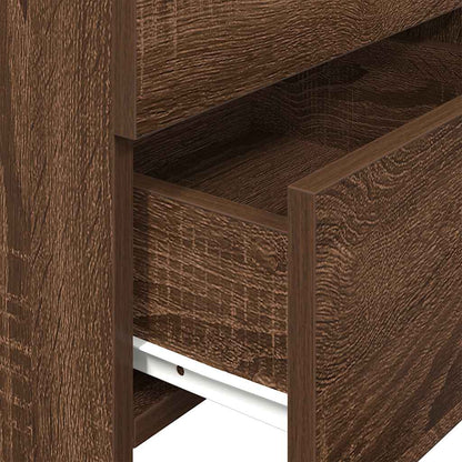 Sängbord 2 st med 2 lådor brun ek 40x36,5x62 cm