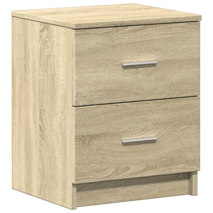 Sängbord 2 st med 2 lådor sonoma-ek 40x36x50 cm