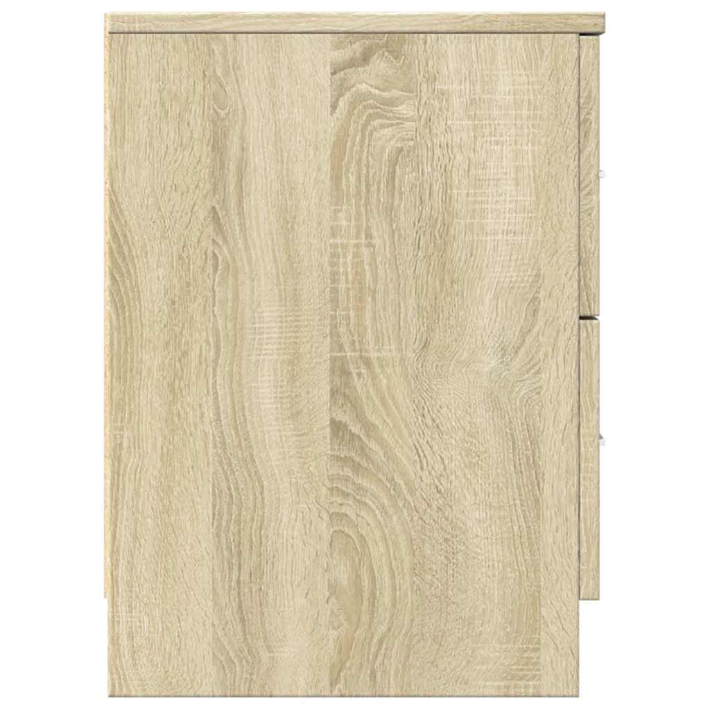 Sängbord 2 st med 2 lådor sonoma-ek 40x36x50 cm