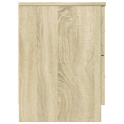 Sängbord 2 st med 2 lådor sonoma-ek 40x36x50 cm