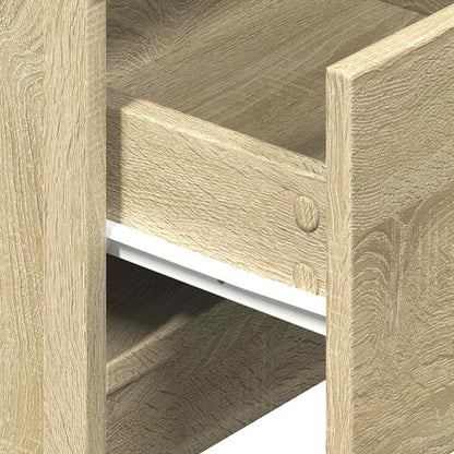 Sängbord 2 st med 2 lådor sonoma-ek 40x36x50 cm