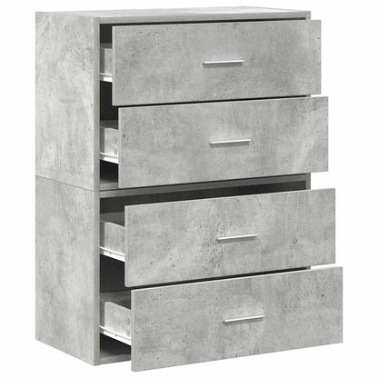 Skåp Betonggrå med 2 lådor 2 st 60x31x40 cm