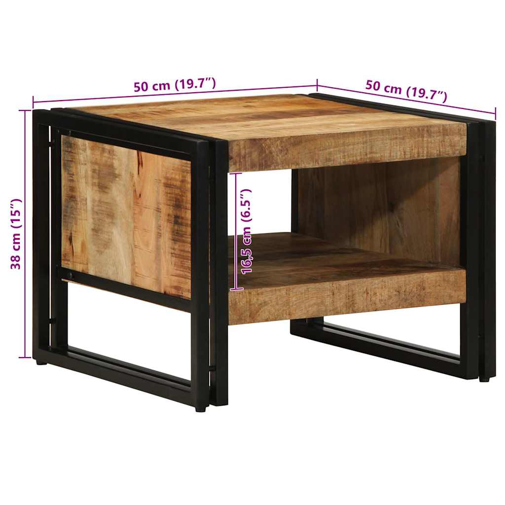 Soffbord Trä 50x50x38 cm massivt grovt Trä mango