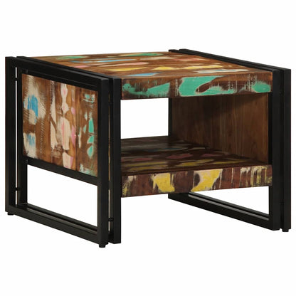 Soffbord Trä flerfärgat 50x50x38 cm massivt Trä återvunnet