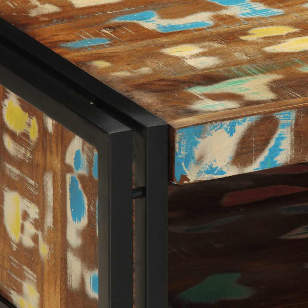 Soffbord Trä flerfärgat 50x50x38 cm massivt Trä återvunnet