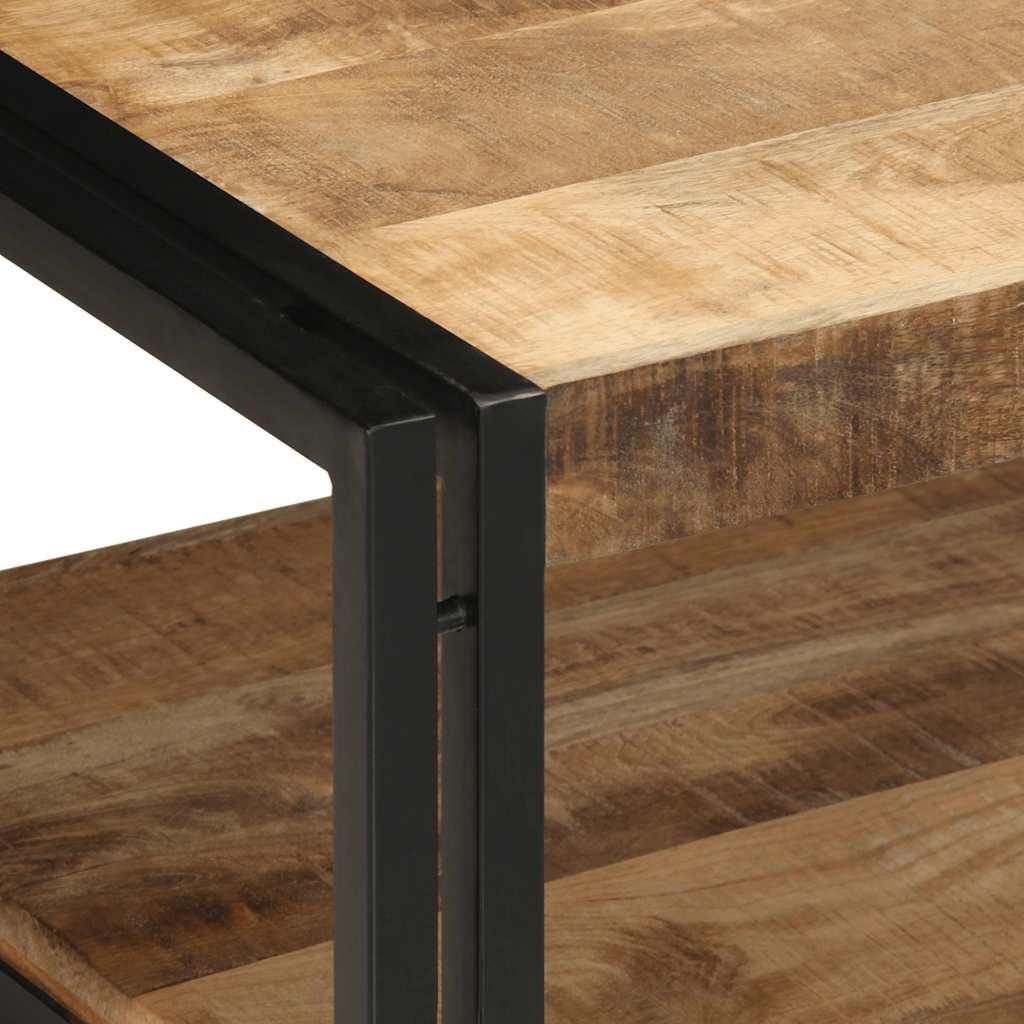 Soffbord Trä 90x50x38 cm massivt grovt Trä mango