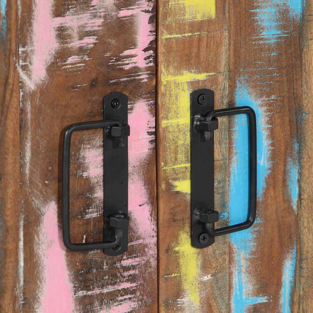 Skoförvaringsskåp Svart 30 x 30 x 40 cm Massivt återvunnet trä