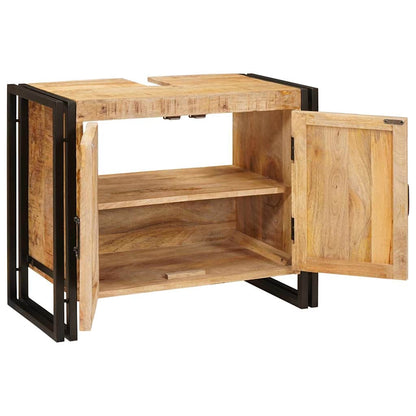Badrumshandfatskå 71 x 33 x 58 cm Massivt Mangoträ och Järn