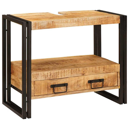 Badrumshandfatskå 71 x 33 x 58 cm Massivt Mangoträ och Järn