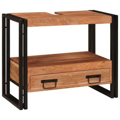 Badrumshandfatskå 71 x 33 x 58 cm Massivt akaciaträ och järn