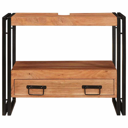 Badrumshandfatskå 71 x 33 x 58 cm Massivt akaciaträ och järn