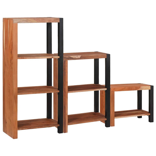 Hyllsystem 3 pcs Brun 50 x 30 x 110 cm Massivt akaciaträ