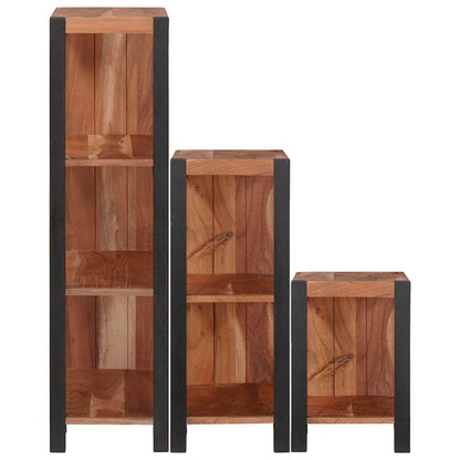 Hyllsystem 3 pcs Brun 50 x 30 x 110 cm Massivt akaciaträ