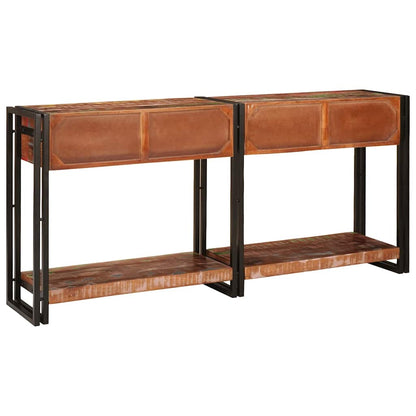 Avlastningsbord Konsollbord Trä med låda med hylla 2 pcs Flerfärgsdesign