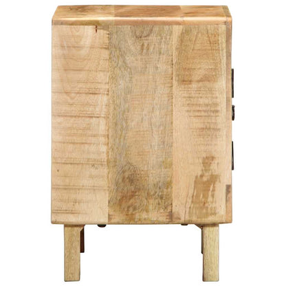 Sängbord 2 st 40x32x46 cm massivt trä grov mango