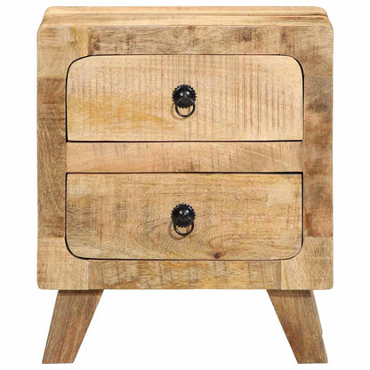 Sängbord 2 st 40x32x46 cm massivt trä grov mango