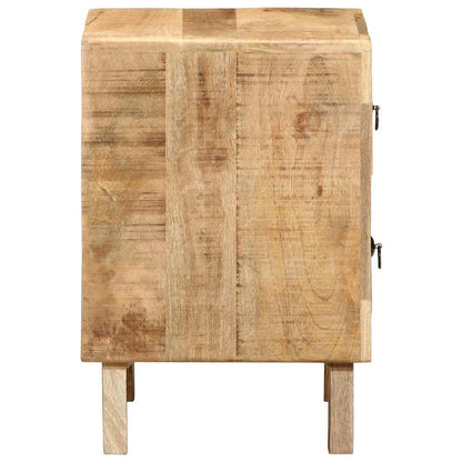 Sängbord 2 st 40x32x46 cm massivt trä grov mango