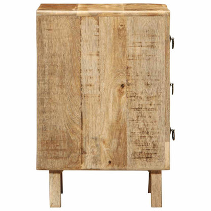 Sängbord 2 st 37x32x50 cm massivt trä grov mango