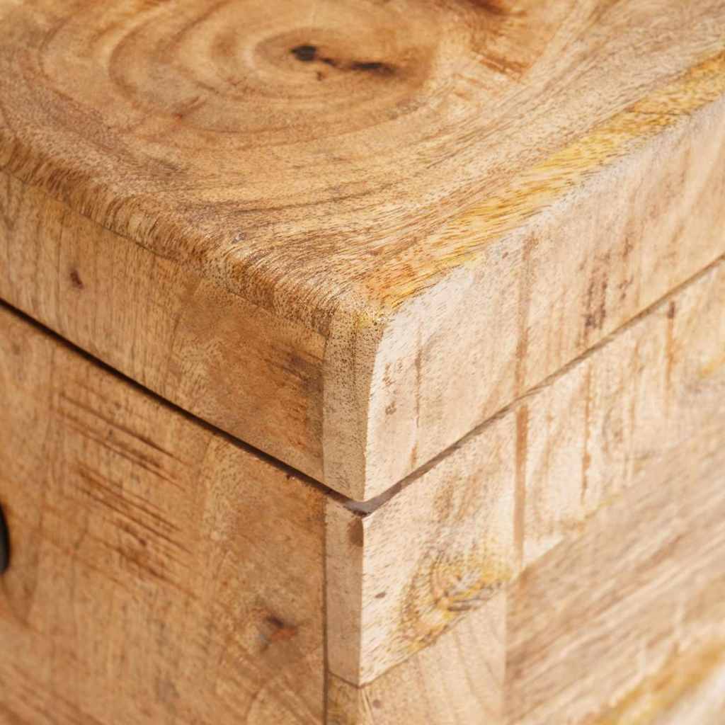 Förvaringskista med lagring med lås massivt mangoträ