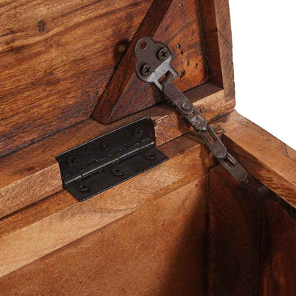 Förvaringskista med lås Flerfärgsdesign massivt återvunnet trä