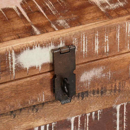 Förvaringskista med lås Flerfärgsdesign massivt återvunnet trä