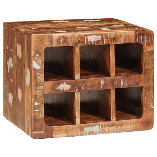 Vinställ Väggmonterad Brun 44 x 30 x 35 cm Solid återvunnet trä
