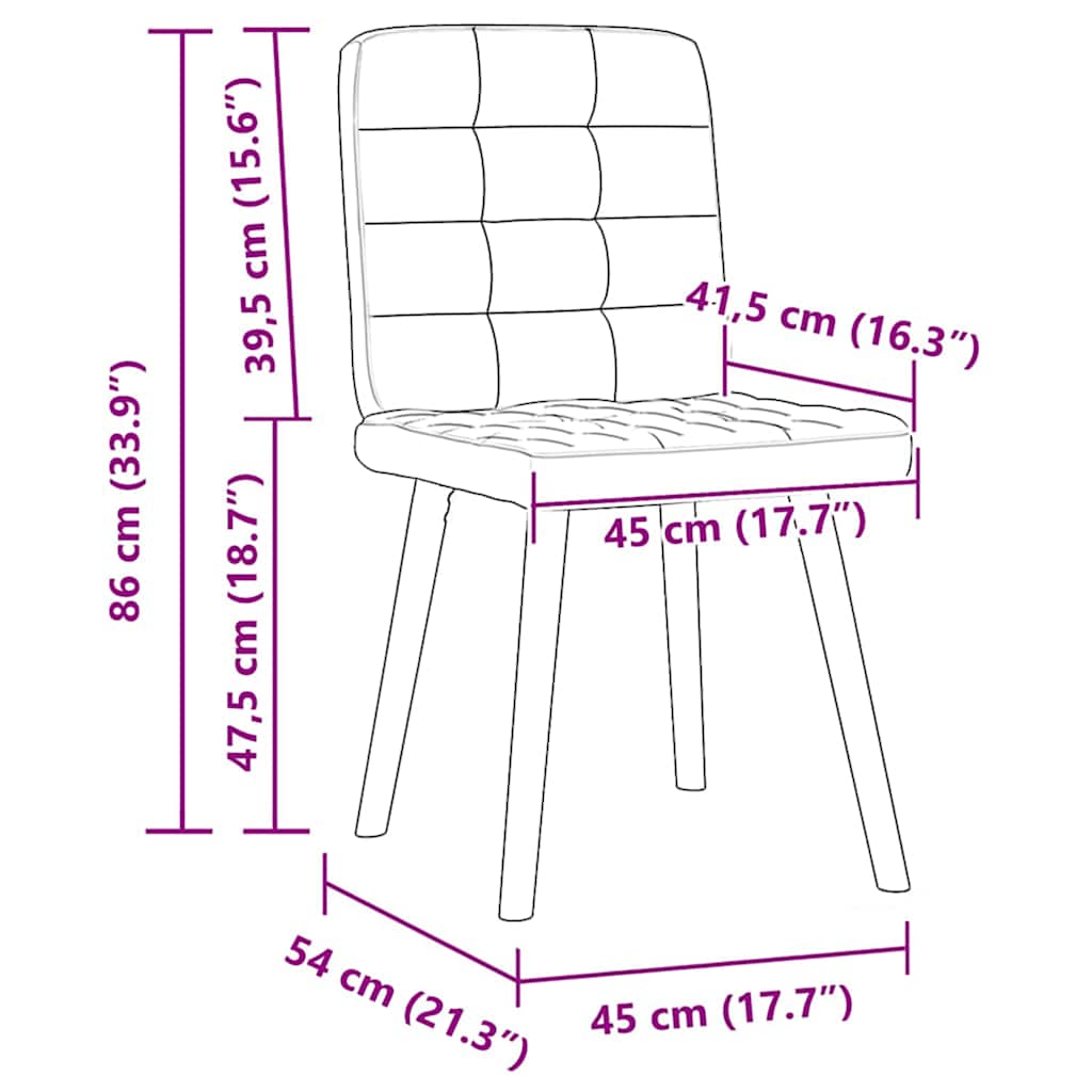 Matstolar 2 st ljusgrå tyg