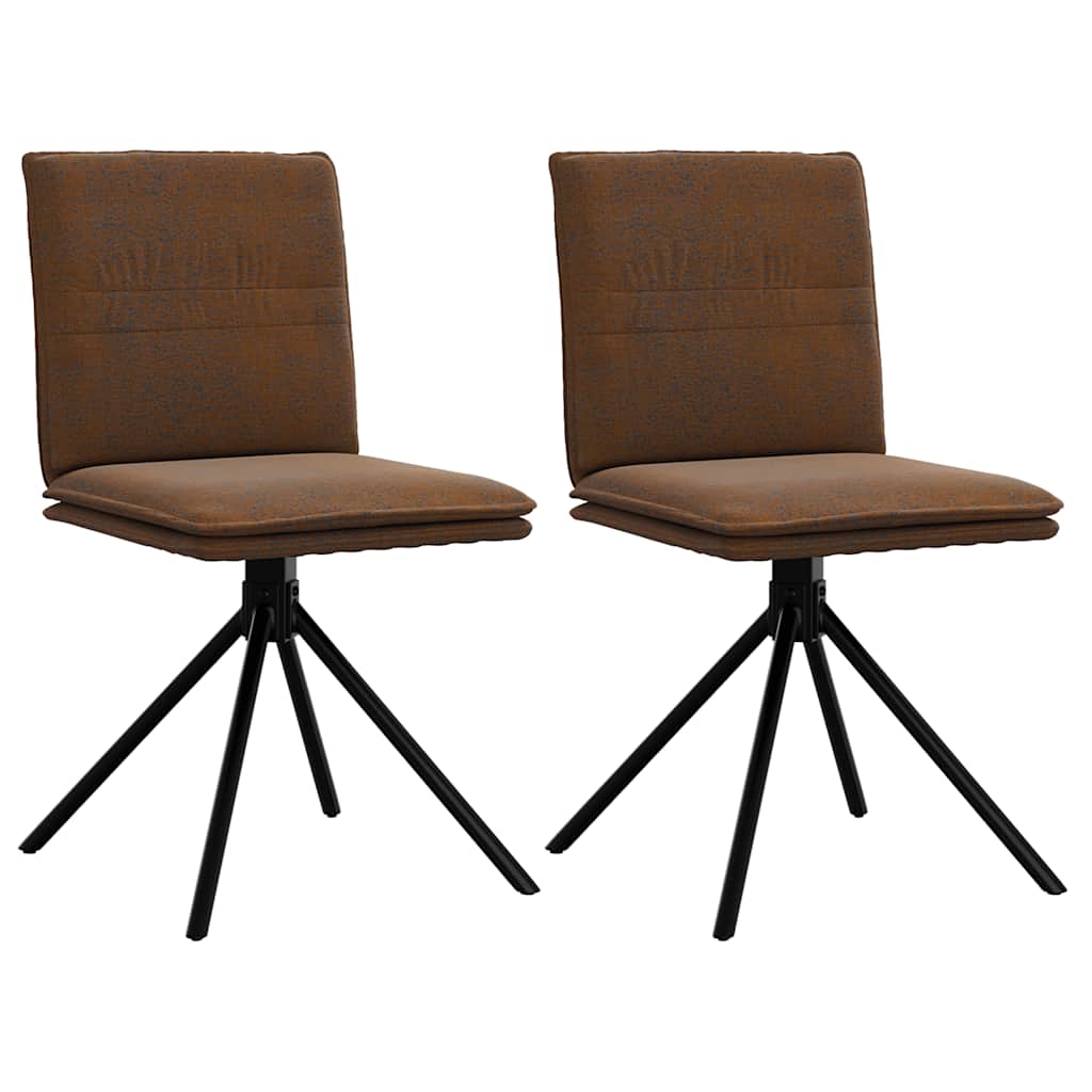 Matstol Brunt läderimitation i mocka