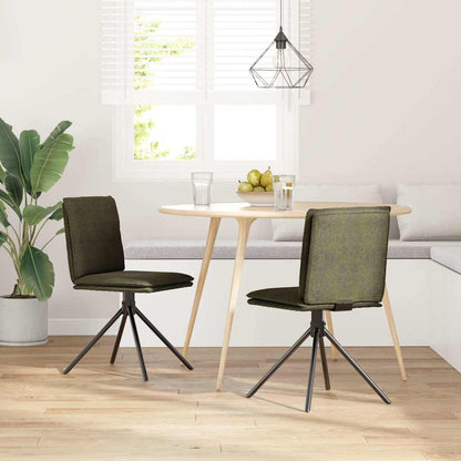 Matstol Grön armégrön läderimitation i mockaimitation