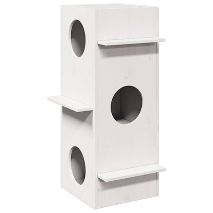 Kattmöbel Katthus Vit 43x43x90 cm massiv furu